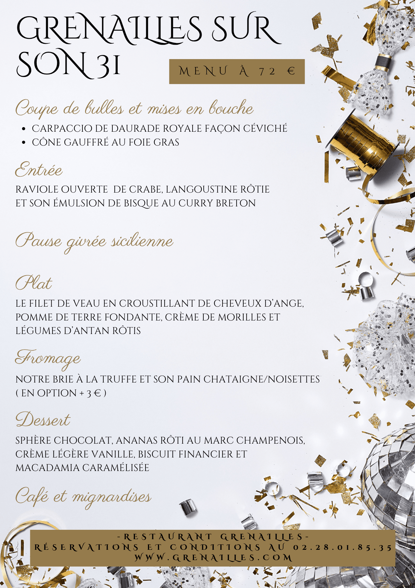 Black Gold Minimalist Elegant New Years Eve Party Menu